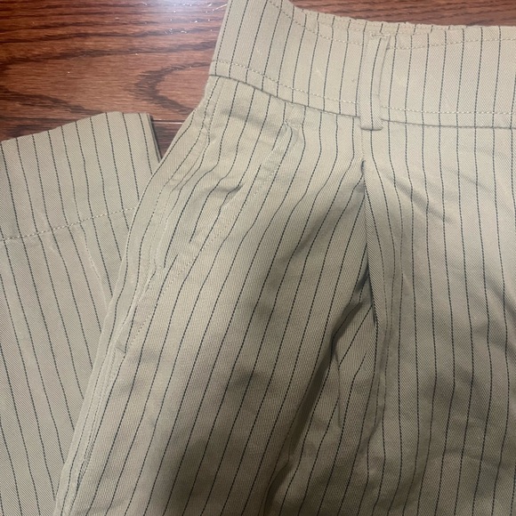 Everlane the way-high taper pant cornstalk/black stripe cropped ankle pleated 0 - Picture 3 of 5